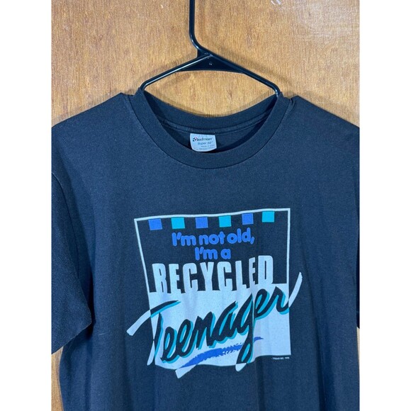 Vintage‎ Funny 1990 I’m Not Old Recycled Teenager Shirt Large USA Stedman - Picture 2 of 10